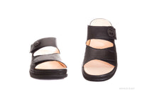 Naisten tukevapohjainen ja helposti puettava Think! Cambio nahkasandaali - leveä kärki