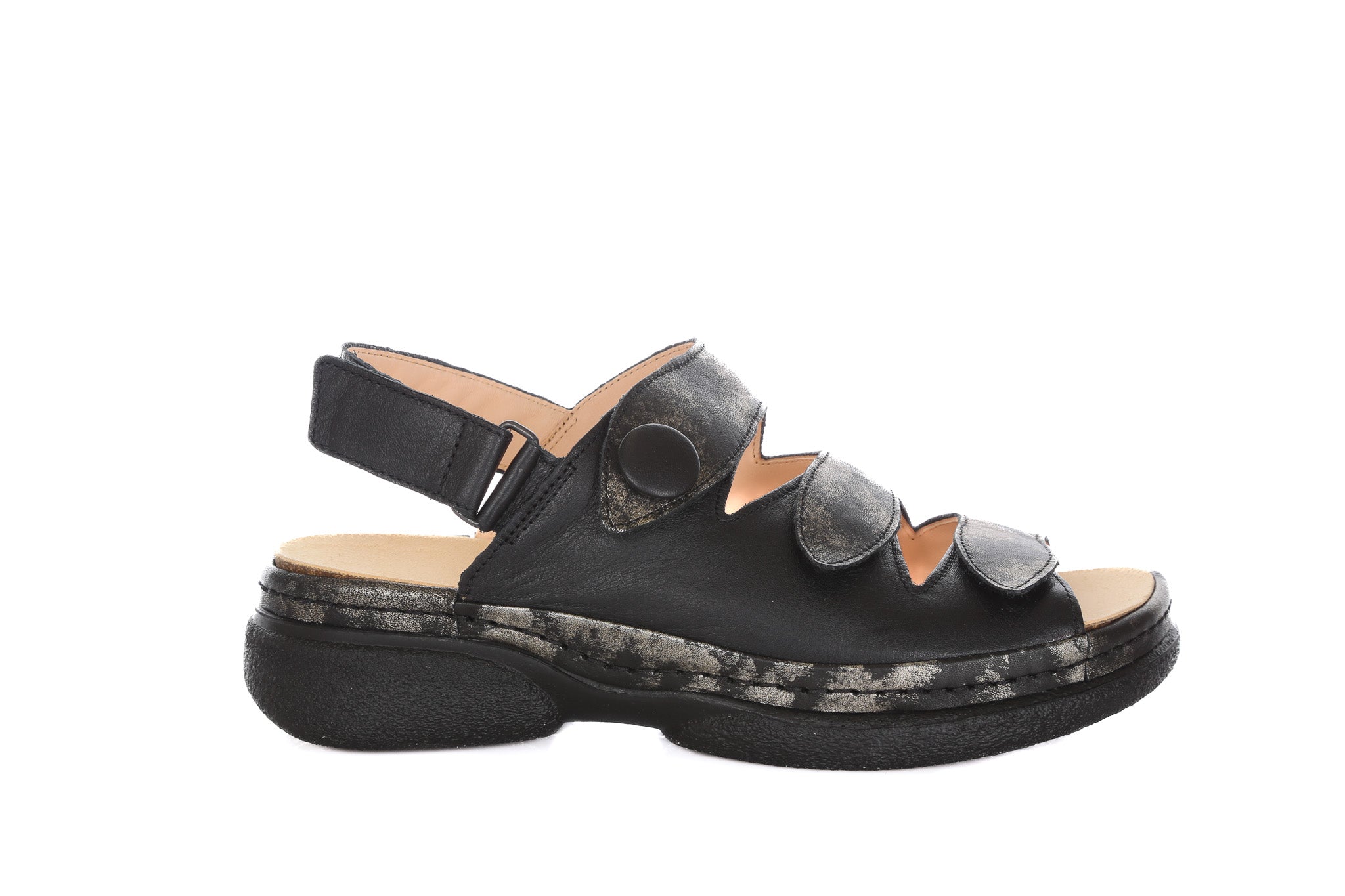 Naisten tukevapohjainen Think! Cambio sandaali kolmella tarralla - leveä kärki